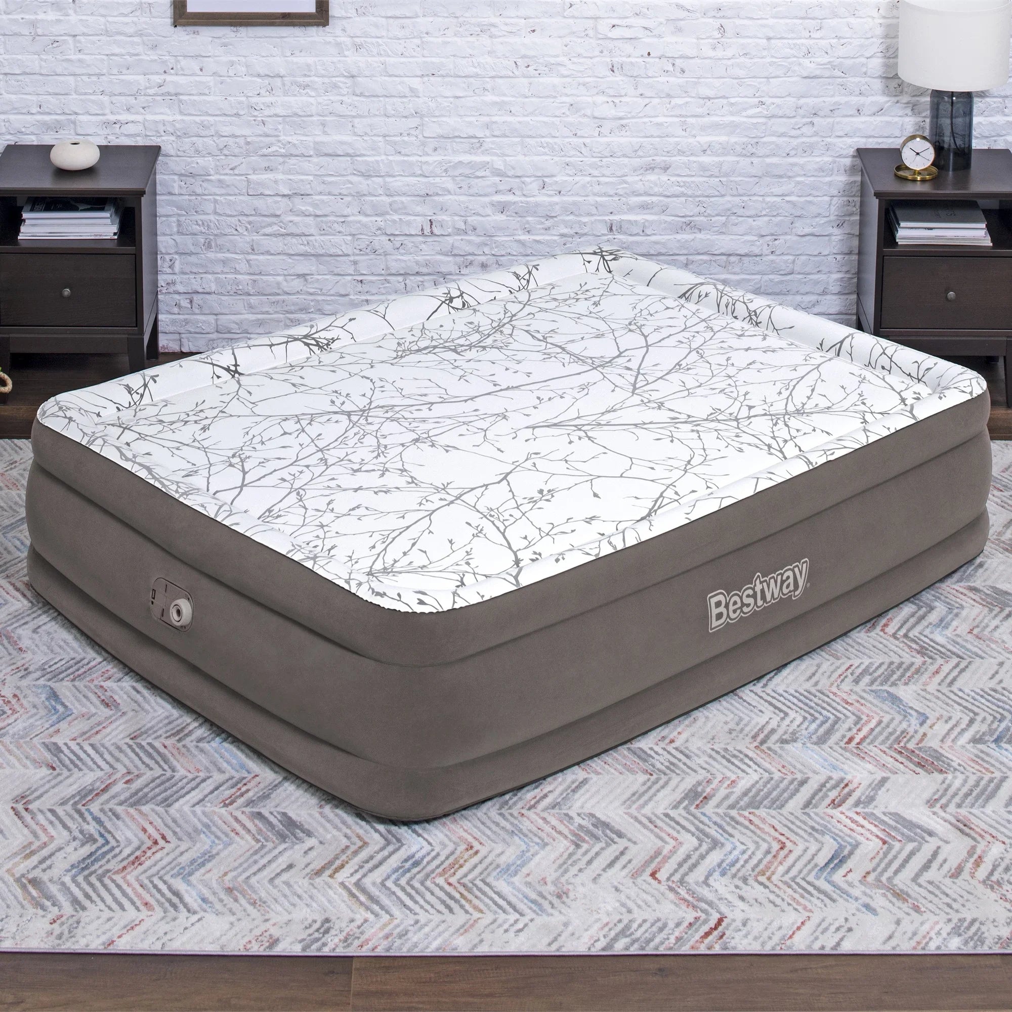 Cushify Queen Built-in Tritech Mattress Bestway 18” Pump with AC Coating Antimicrobial Air and Top