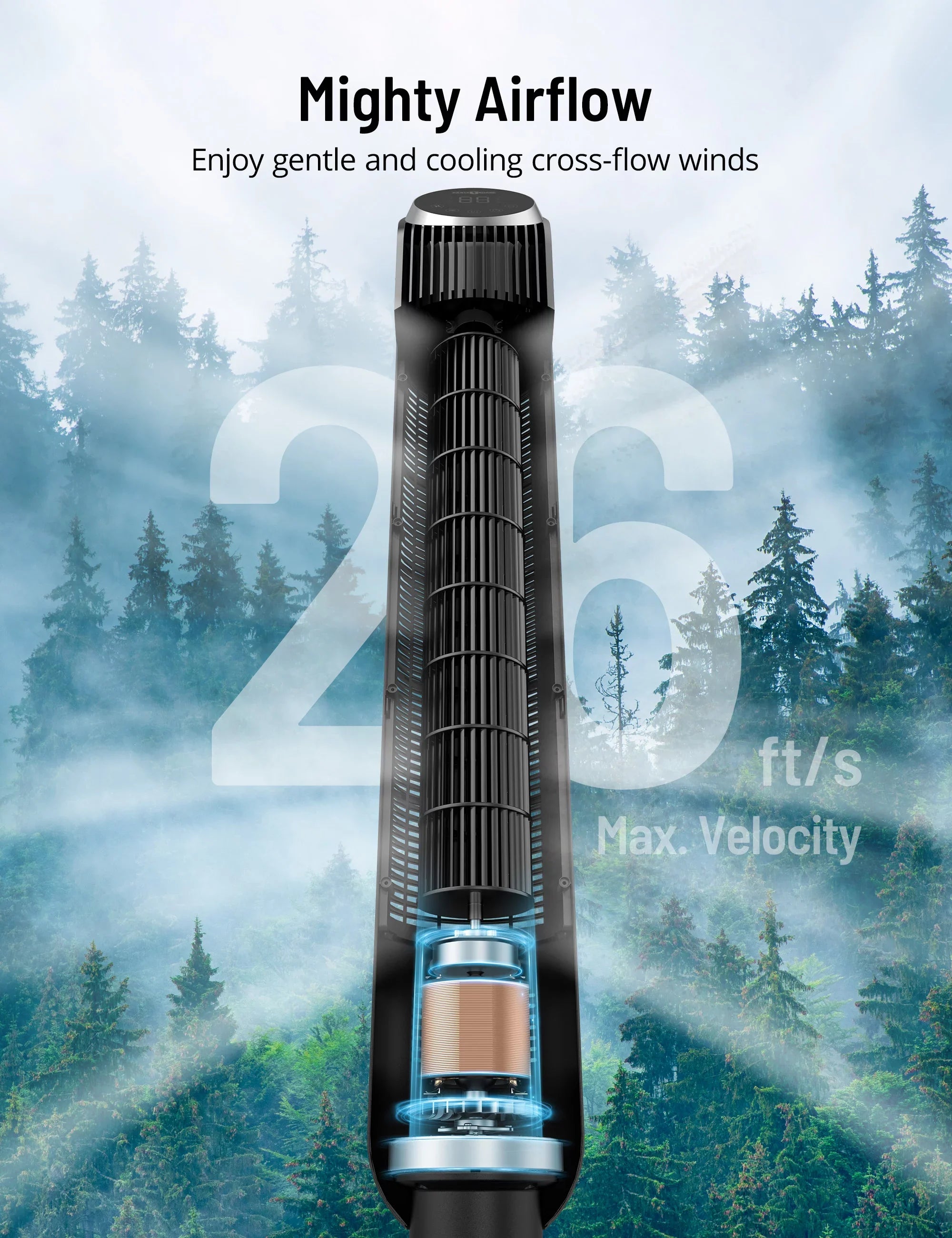 42" 120° 4 12H Fan, Modes, Bladeless Timer, Fan Office with for Home, Oscillating Speeds, Standing Dustproof Filter, Remote, Fan Mesh Tower TaoTronics 12 Fan,