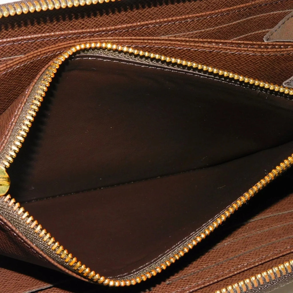 Zipper New Zippy Damier Pre-Owned (Good) Vuitton Men's Brown Pattern N41661 Wallet Ebene Checkered Long Logo Round Women's
