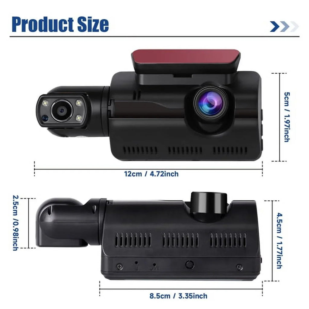Front Vision Rear Cam Angle and Dash Night SYTHERS 170° Loop Dash Wide Camera Recording 1080P