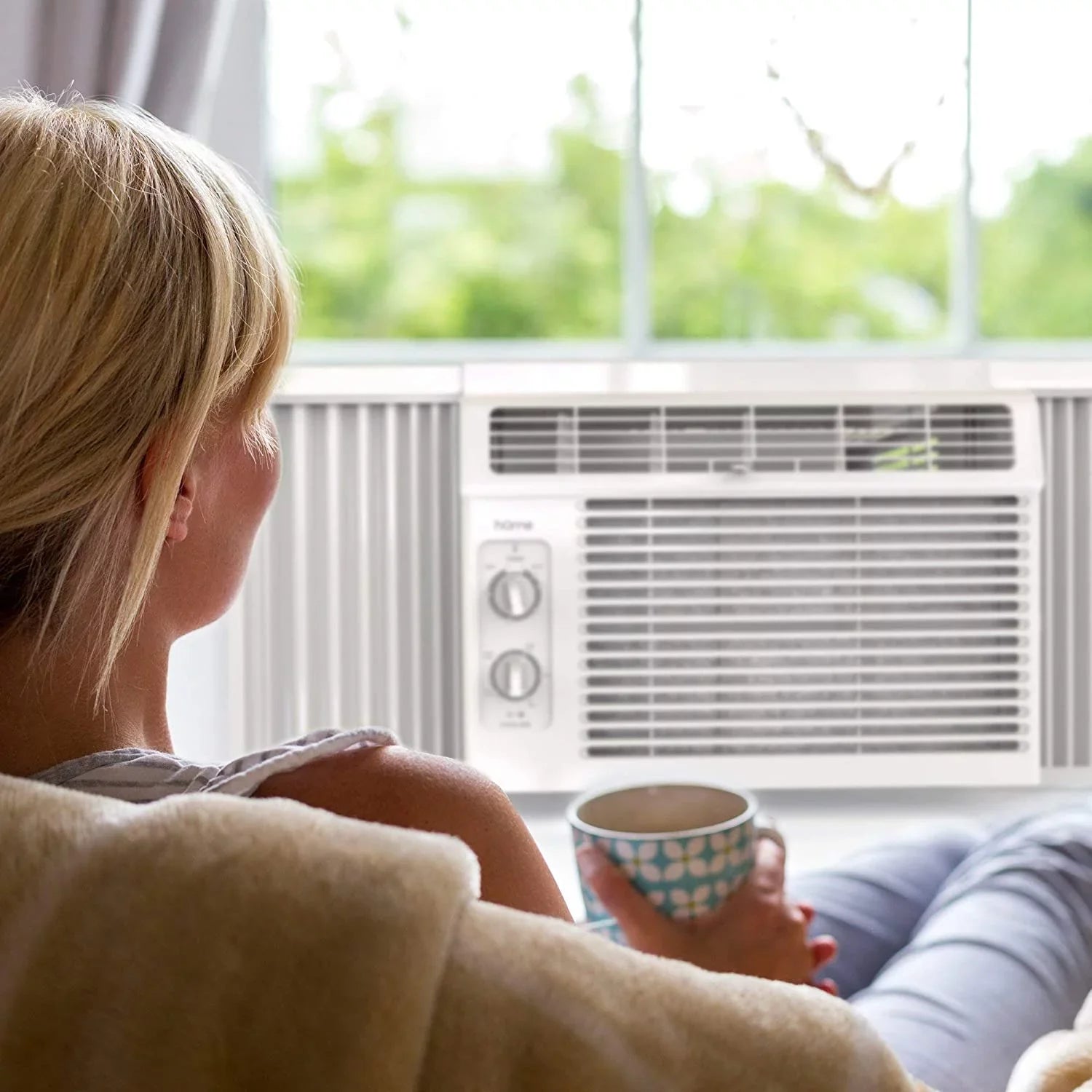 up Compact Ft. Reusable Speeds Washable Rooms Filter, and Window Mechanical 2 AC - Bedroom Control to Sq. BTU Easy Fan hOmeLabs Conditioner with 150 Air Cooling 2 Speeds, - Unit Ideal 5000 for