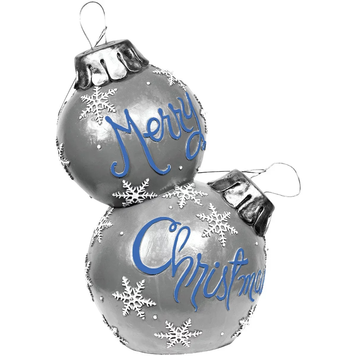 With Stacked Lights Merry ZTY140M In. Ornaments Christmas LED Alpine 30 Silver