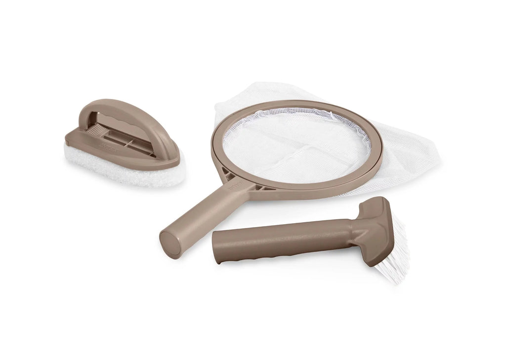 with PureSpa Greywood Inflatable Deluxe Bundle Bubble Intex Jet Spa Plus