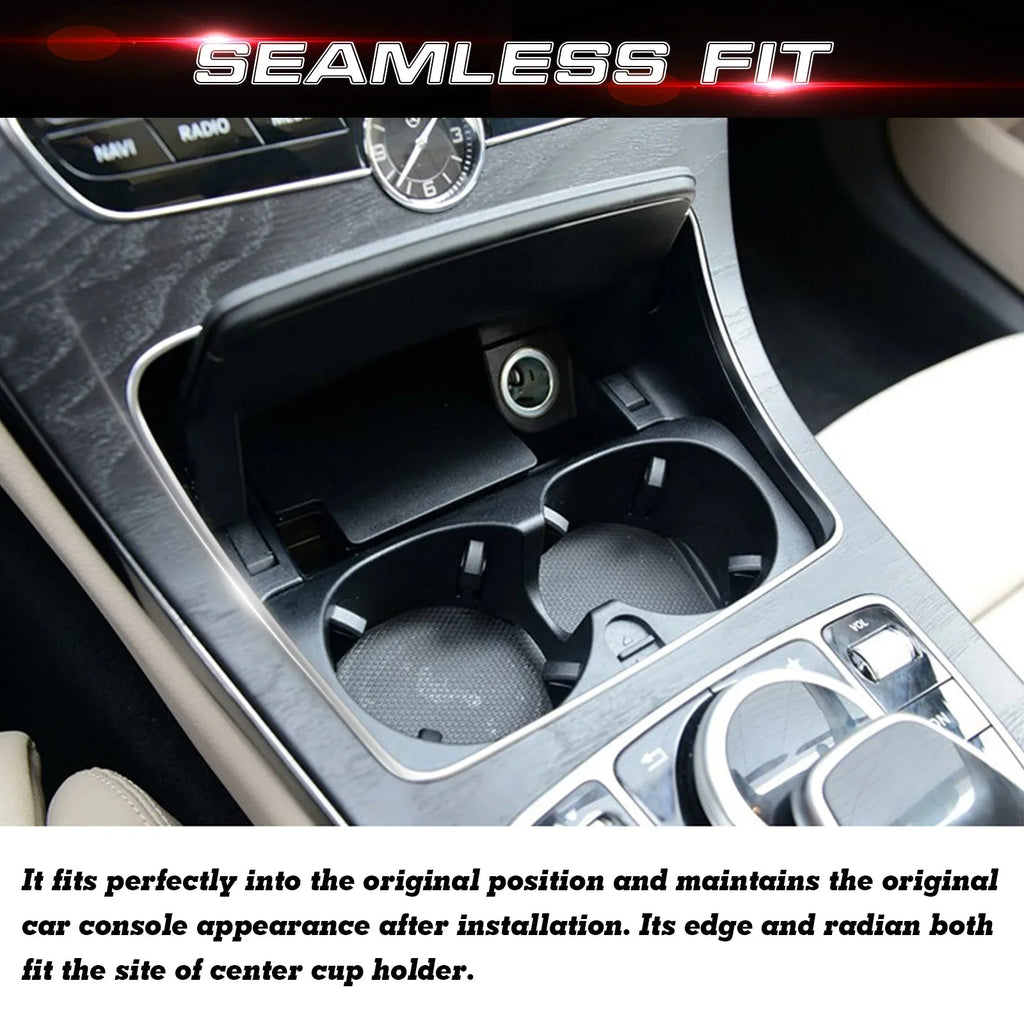 C W205 Tech W253 2015-2021 Ashtray Storage Compatible Console Frame Class GLC Trim, GLC 300 Class with Benz Mercedes Center C400 Xotic C63 Box C300 2016-2023 Chrome,
