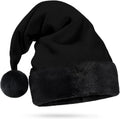 Gothic Black Faux Xmas Christmas Trim - Adult, Santa Goth - - dimension All Accessory, 1 Black Hat Hat Fur