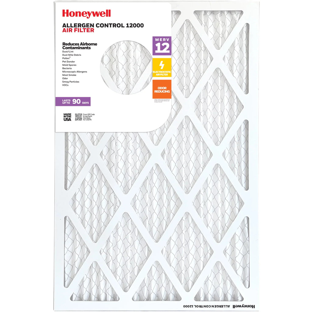 12 Air 12 Furnace 14x25x1 HVAC Honeywell Pack Pleated MERV Filter-