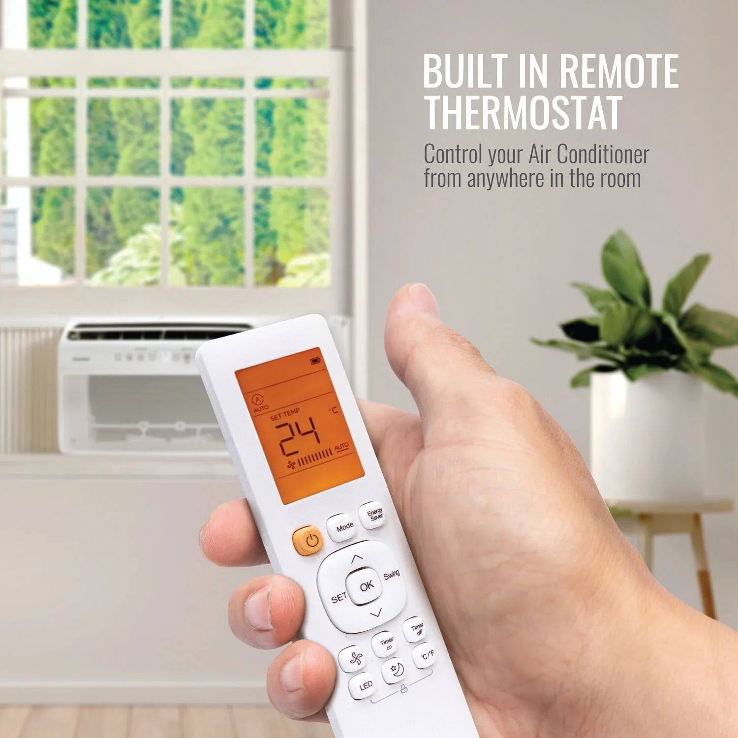 with 8,000 Mounted Inverter Window Control BTU Remote Conditioner Air Keystone