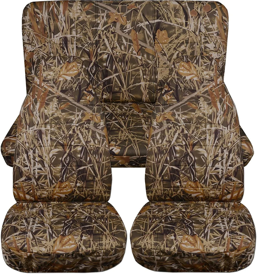 Full Camo - Camouflage Covers:Wetland wrangler Compatible Set Front&Rear T407-Designcovers 2door 2003-2006 Front&Rear Jeep LJ Seat with
