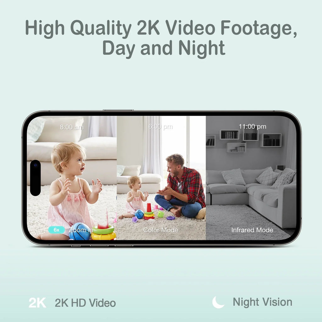 Pan-Tilt-Zoom, Background with Smart 2-Way Video Zone Activity Crying 2K Sense-U Vision, Talk, Sound/Motion Fee, Eligible) No Detection, Night Monitor(FSA&HSA Audio, Person/Baby Monthly Baby