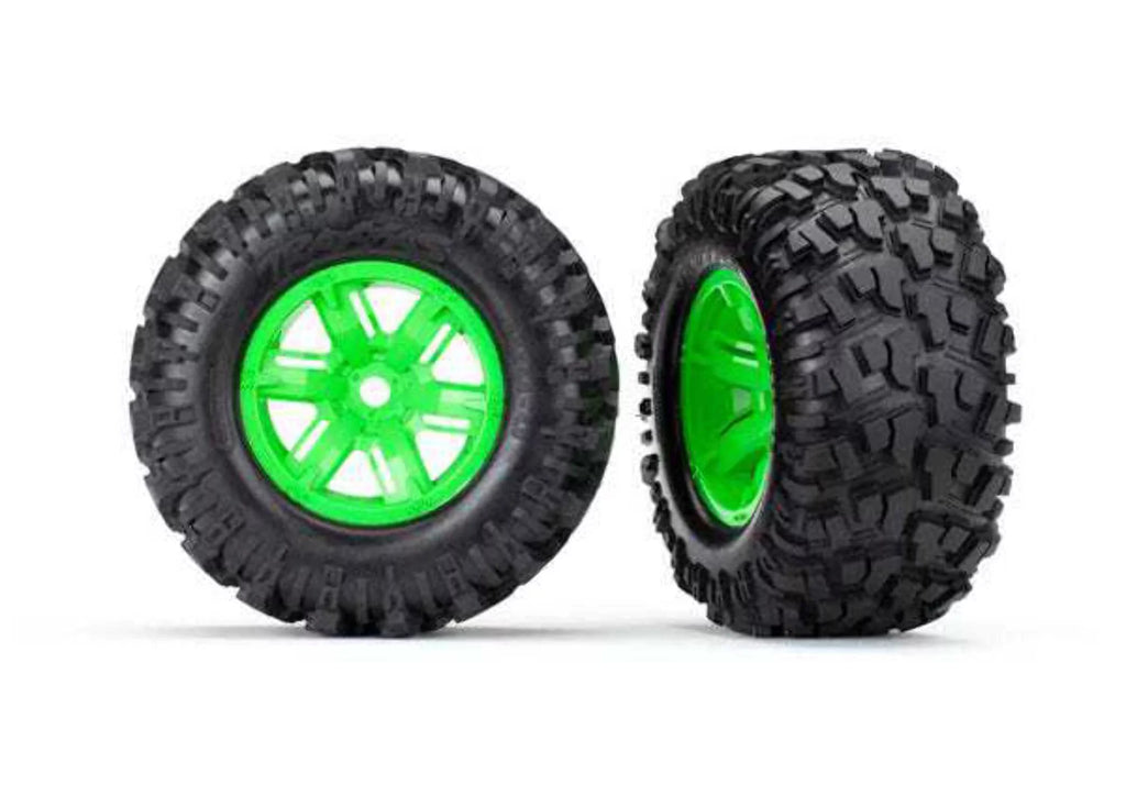 & Tires Wheels, Tires, Glued Traxxas Green Maxx Inserts) Wheels, At Tra Assembled, 7772G Foam (X-Maxx