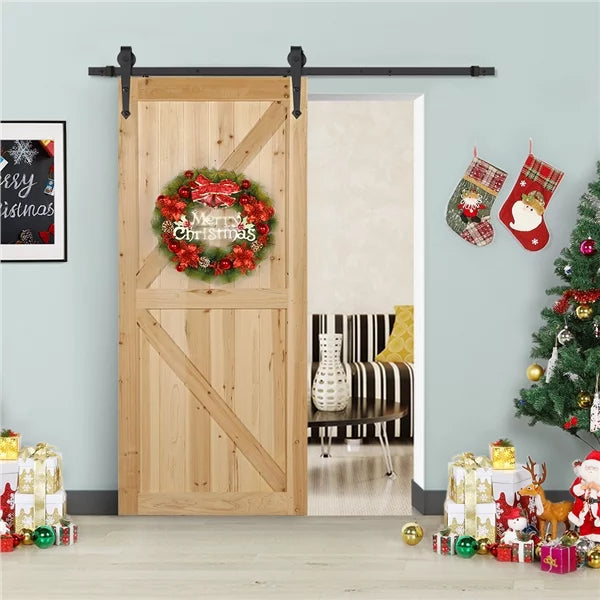 Kit 6 Ft Black Design Barn Steel Track Hardware Arrow Sliding Single-door Easyfashion Door Hanging