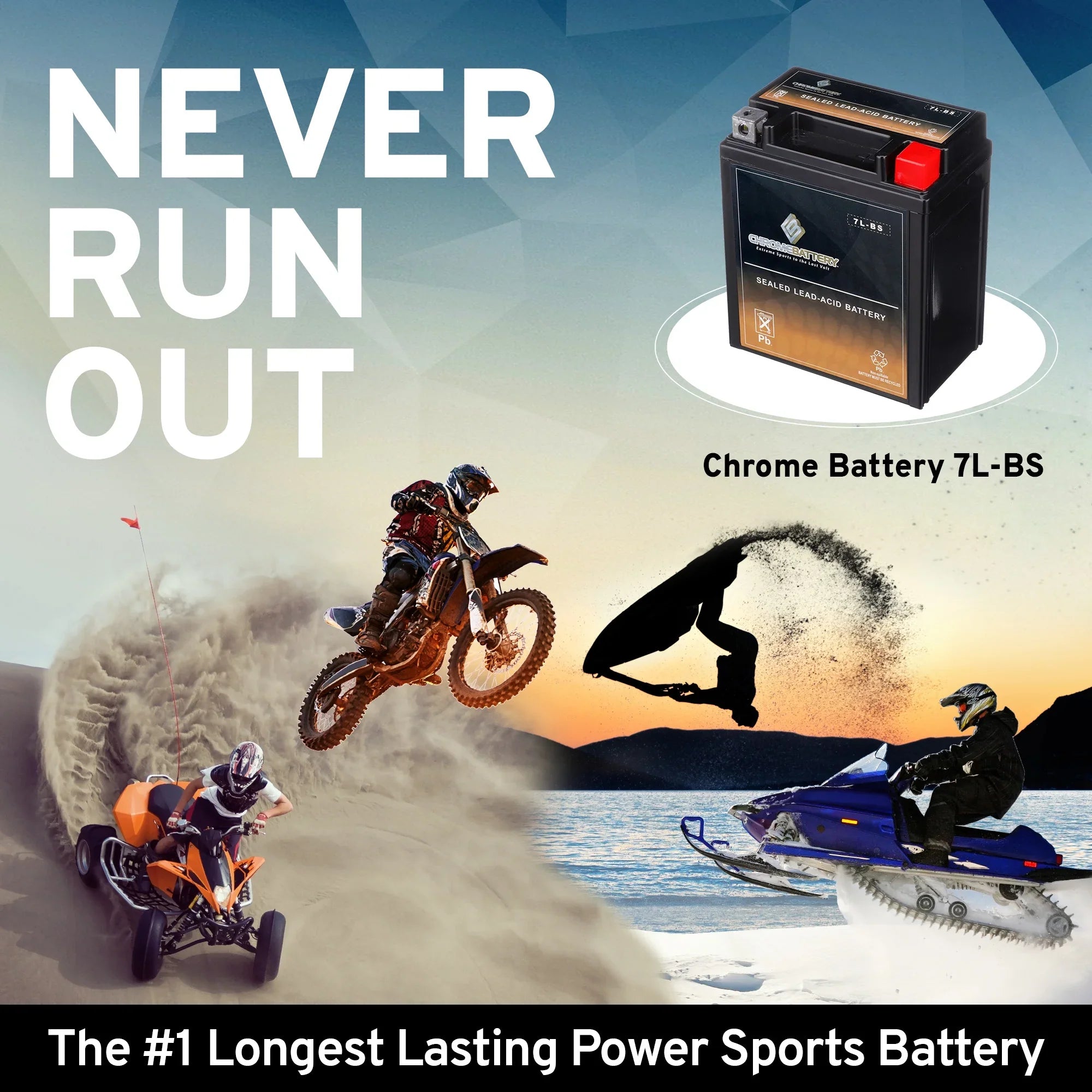 (7l-bs for Chrome Kawasaki Atv Ah, Volts,6 2009 450cc 12 75 Battery Battery Kfx450r Ytx7l-bs Cca)