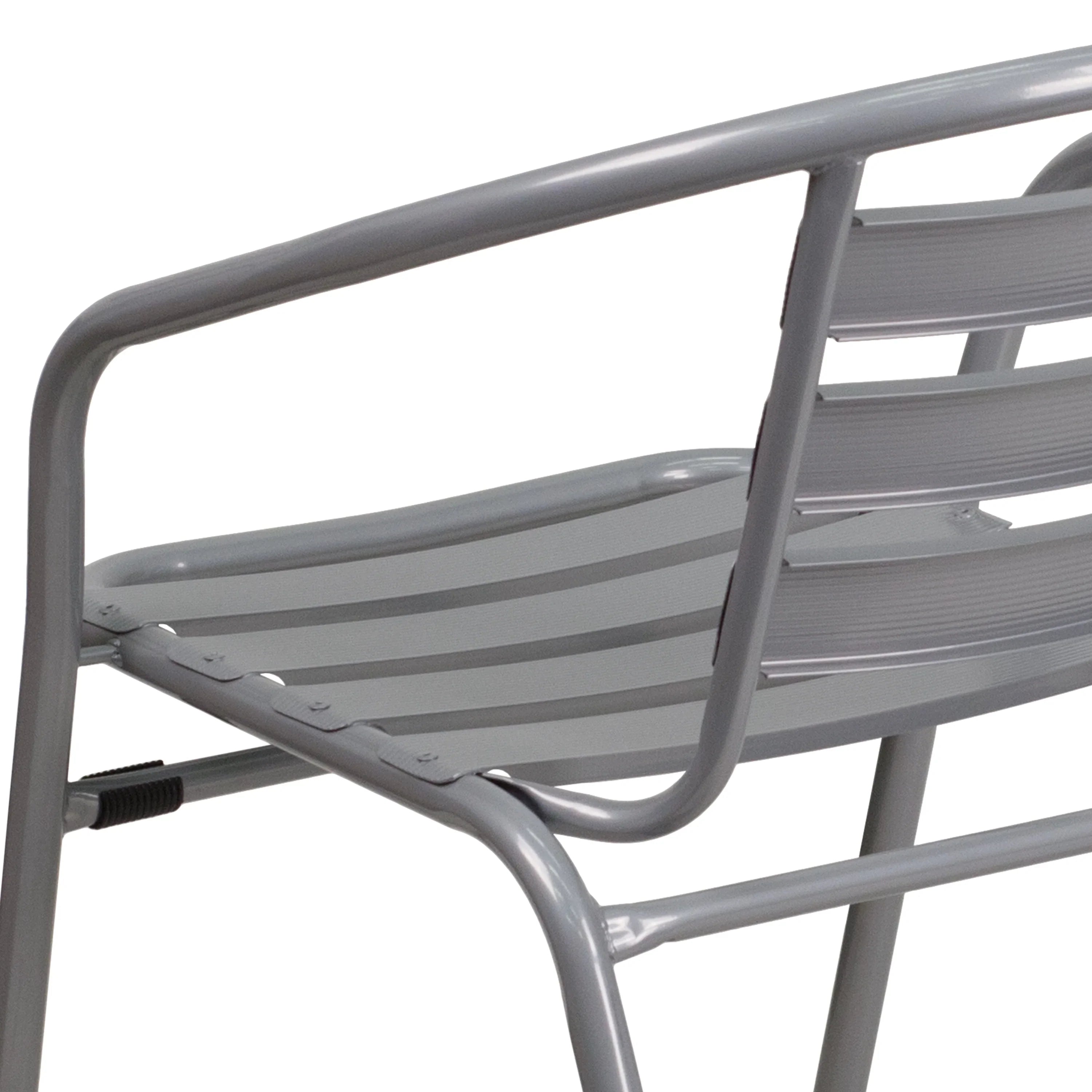 with Pack Silver Aluminum Metal Flash 4 Chair Furniture Slats Restaurant Stack