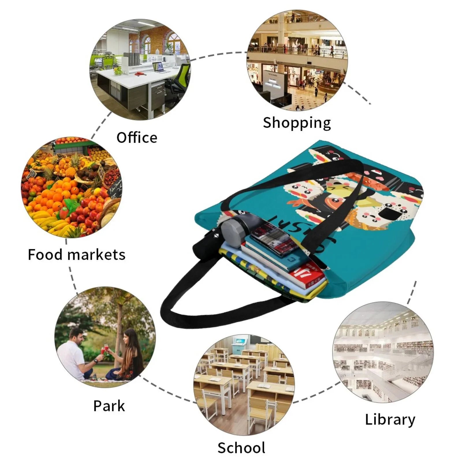 Love Large Capacity Tote I Women'S Handbags Sushi Lukts Hobos Bag Bag Bag,Shoulder Shopping