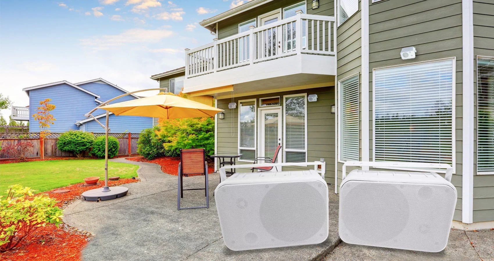 2) Rockville HP65S-8 Garden Brackets exterior 6.5" Patio Speakers+Swivel Backyard