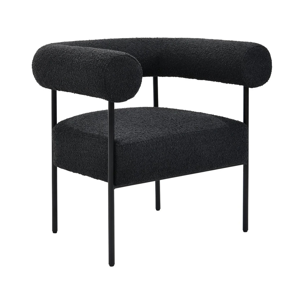 Arm Metal Black Boucle Palma Chair