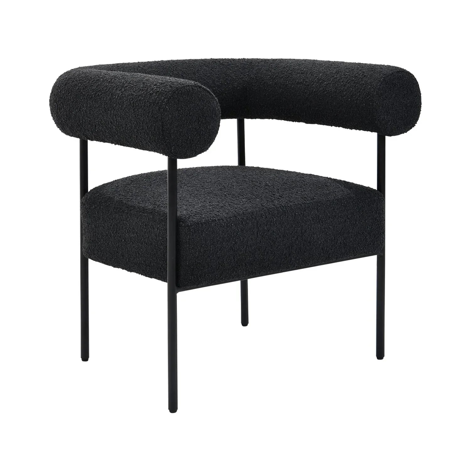 Arm Metal Black Boucle Palma Chair