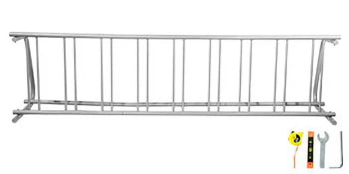 Single-Side All-Steel Rack, BENTISM Stand Bike Streets Length Floor Storage Rack, 111" Bike Yards Garages 9 Holders Grid for