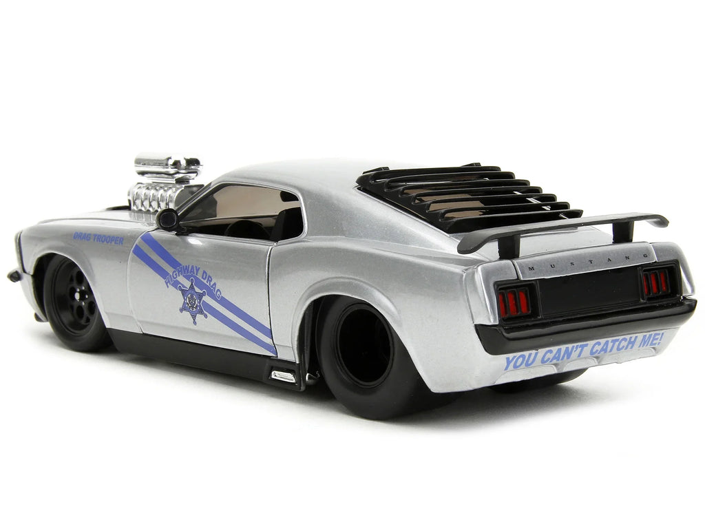 Car Drag 1/24 Trooper Mustang - Jada Metallic Highway Diecast Boss Drag by 1970 Muscle Series Model Bigtime 429 Silver