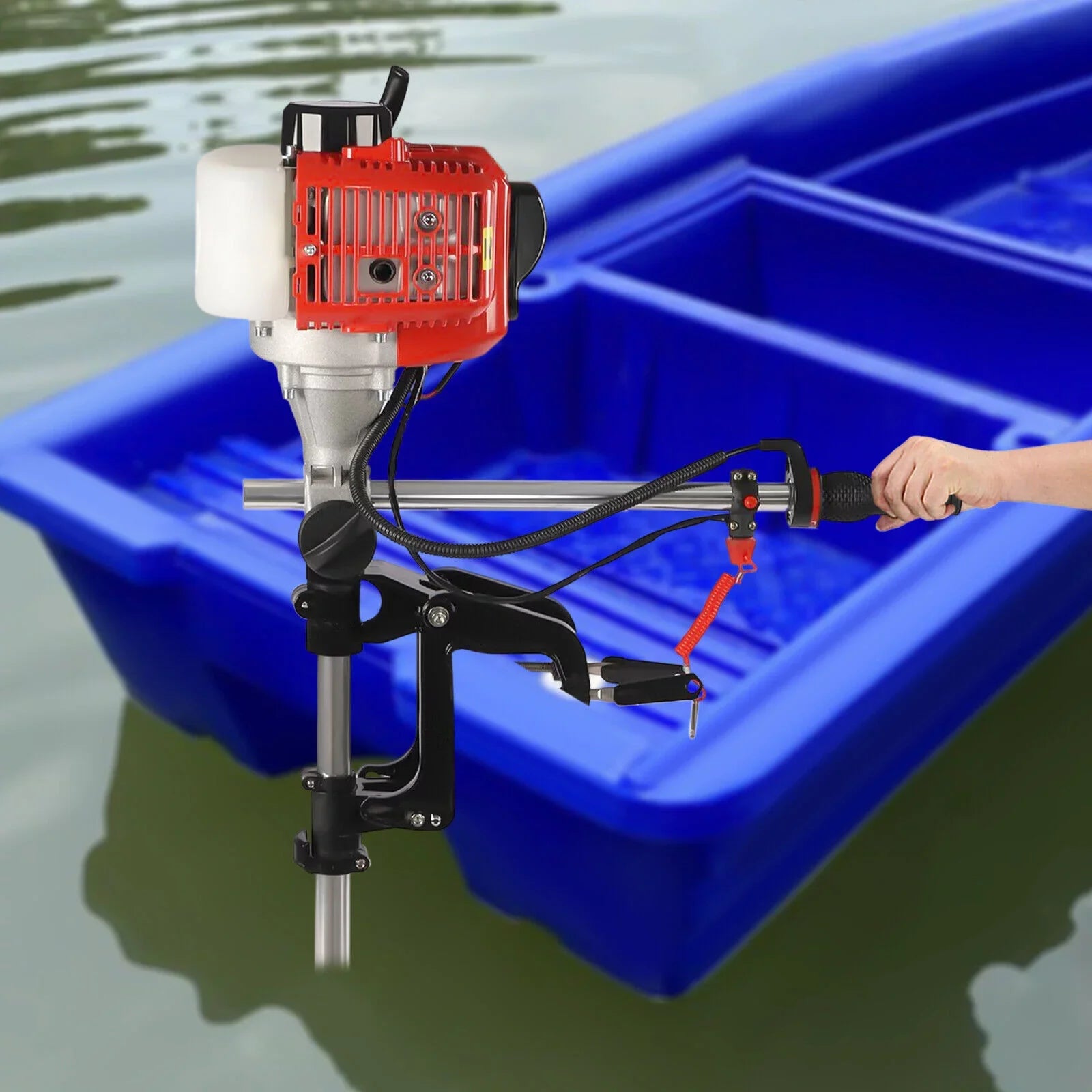 52CC Pull 2.3HP Outboard w/Air Starter Boat 2-Stroke Cooling System Motor Engine