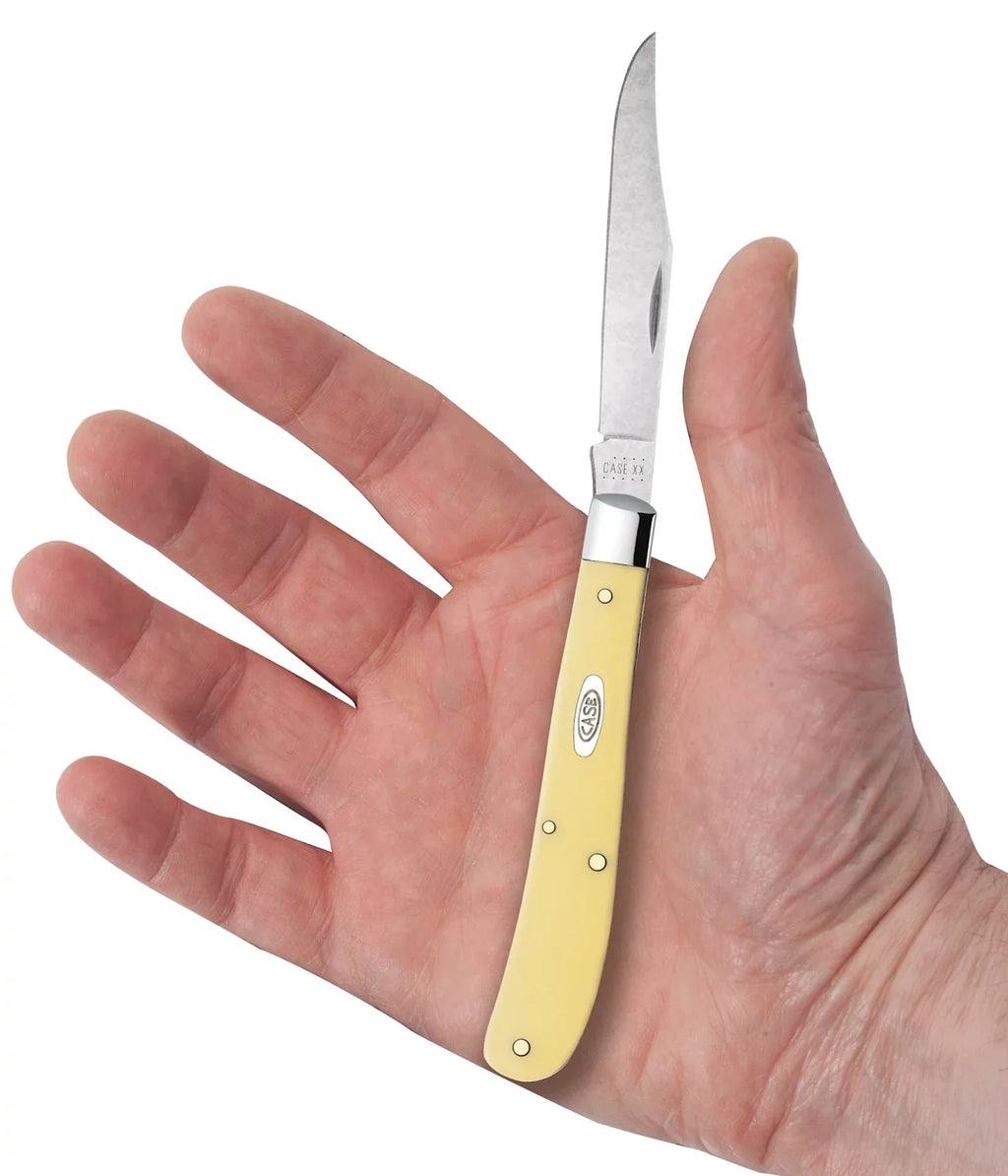 Yellow Trapper - Smooth Case Blade 00031 XX Handle Clip Synthetic Slimline