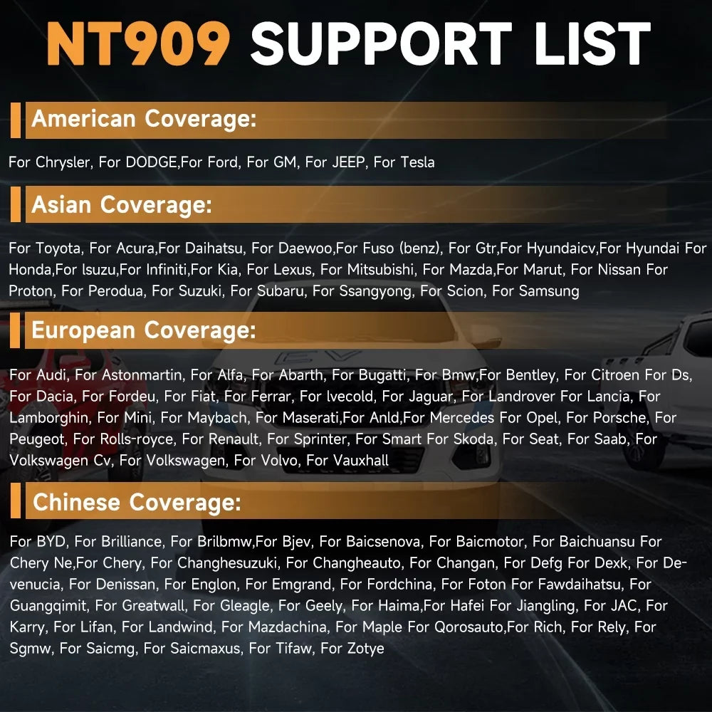 NT909 Control Tool FOXWELL ECU Scan OBD2 Bidirectional TPMS Code Key Scanner Diagnostic Scanner Coding Programmer Reader