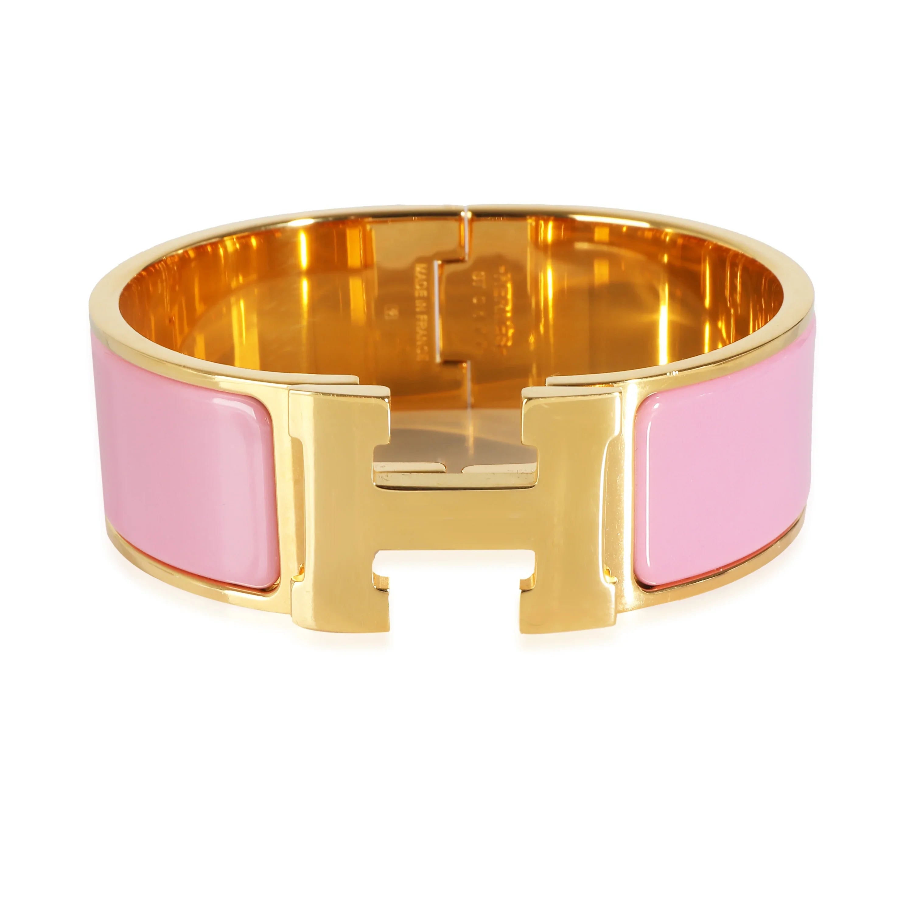 Bracelet Pre-Owned Clac Plated Hermès Gold Clic in