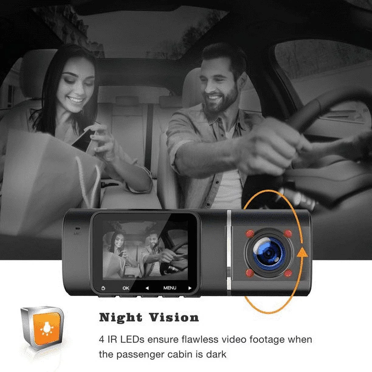 TOGUARD Car 1080P LCD ,Parking Night Inch Cam G-Sensor, Car Dash Recording, Display 1.5 Vision HDR Camera Loop Camera ,IR Mode, FHD