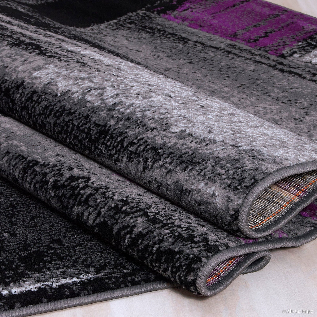 Allstar Drop-Stitch Rugs 11") (5' Rug Modern Weave Technique Contemporary 6' Purple x in Woven Purple