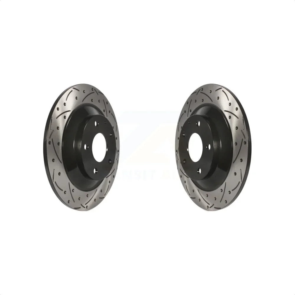 MX-30 Rear Mazda Slotted CX-30 Disc Rotors For KD-100187 Pair Drilled Coated Brake EV CX-5