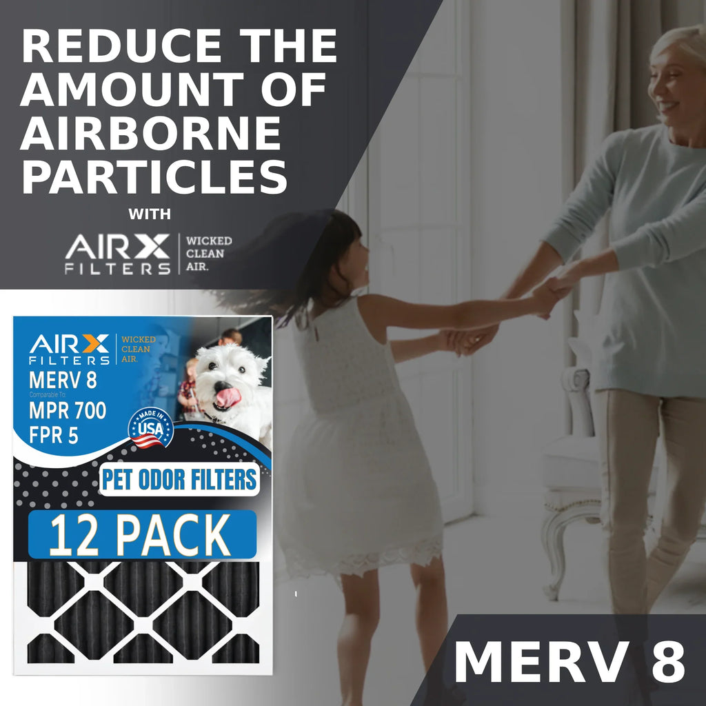 WICKED Pet - of Made to FILTERS CLEAN Air Comparable FPR AIR. MERV Furnace Rating, 5, Filter by 700, AIRX 16x25x1 12 8 Pack USA Odor in Filters Retention MPR Filters