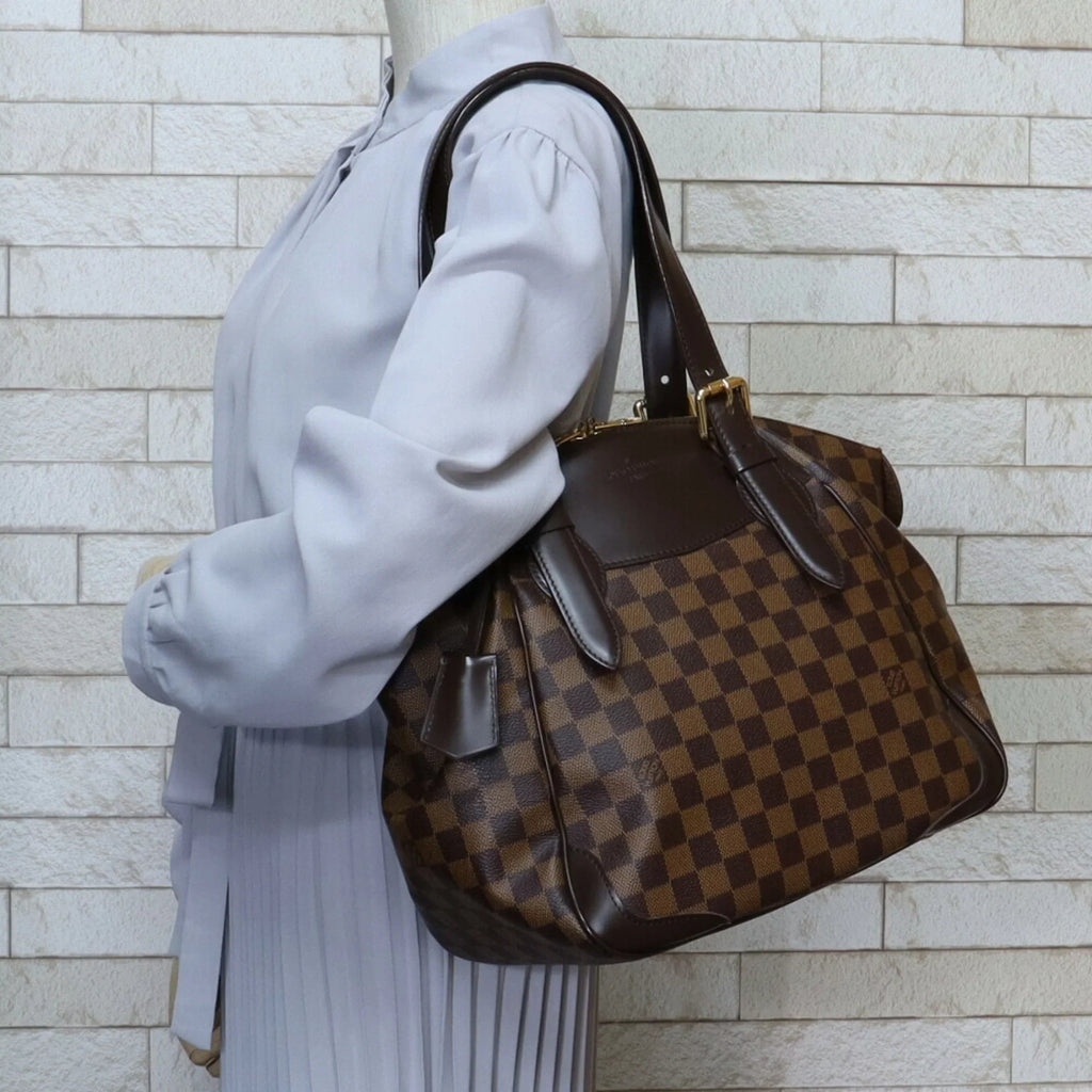 MM Bag Shoulder Used Women's Verona Damier Authenticated Brown Canvas