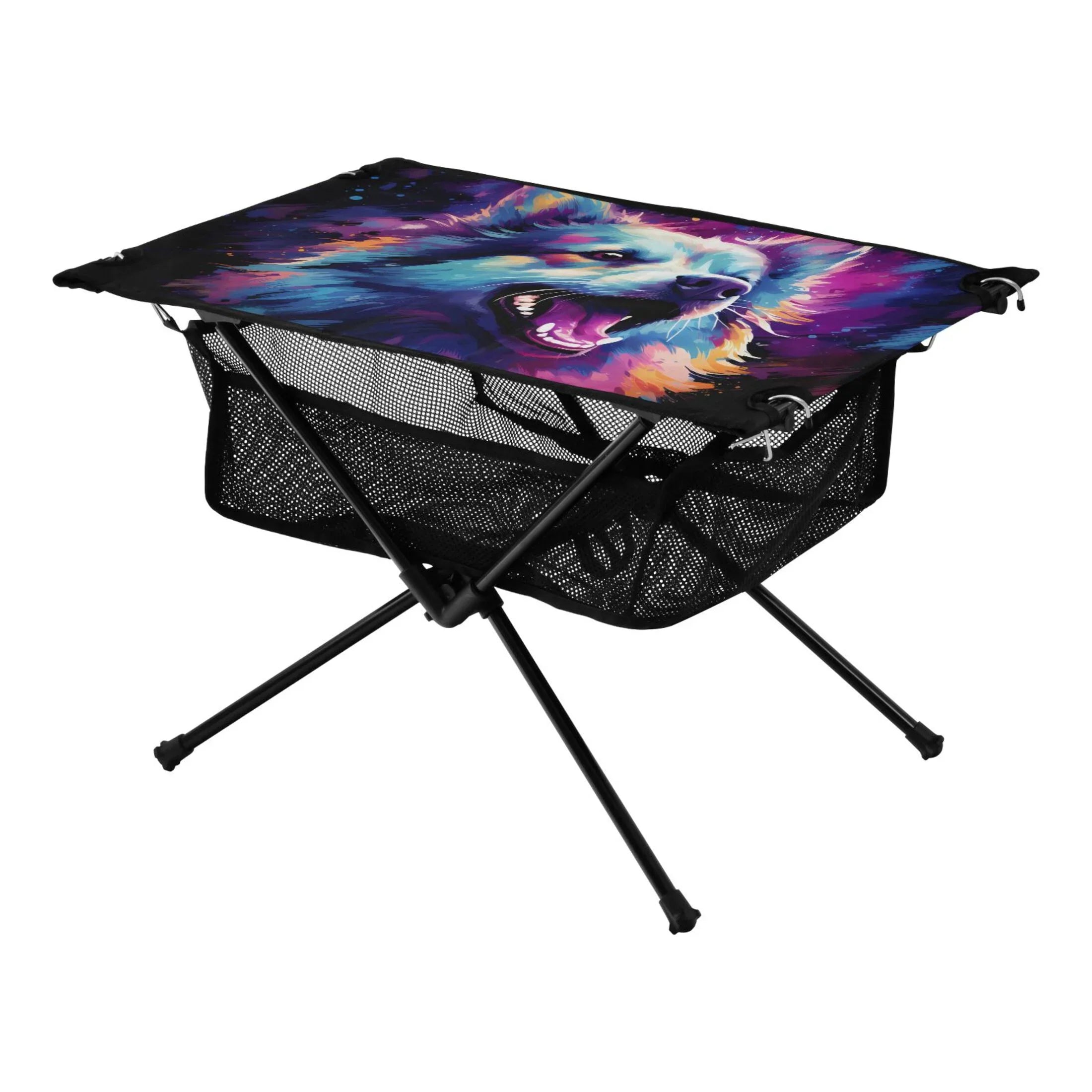 BBQ Compact with for Storage Portable exterior Foldable Table Picnic Fishing Cool Hiking Table Wolf Table Abstract Bag Beach Camping