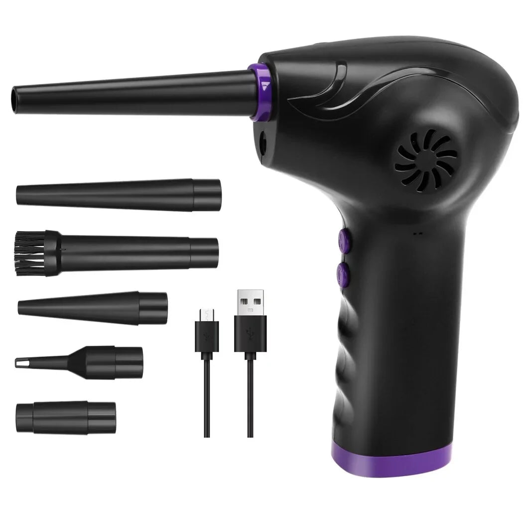 50000 for Electric RPM Tubes, Computer Remover LED Light 2-Speed with Power Electric Keyboards Air Dust with 5 Compressed Dust Nozzle Duster Strong Motor Duster, Blower, Air