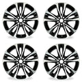 7" 2017, Corolla 4 Automotive Machined 2018, of x New 2019 Black 17" Set for 75208, grade Replacement Wheels Rims OEM Brand Velospinner Toyota