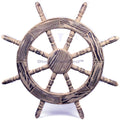 Nautical Junky Wall Handcrafted Maritime Beautiful Pine | Wall Exclusive Inches, Nagina Ship Antique International Rustic Decor Wheel (24 White) Decor
