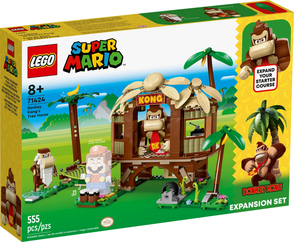 with Collectible Buildable Super and Set, Mario Kong for 71424 House Gift Game Fun Super 8-10 Donkey Figures Tree Cranky 2 Expansion LEGO Kong, Birthday Year Donkey Kids, Kong’s Old Mario