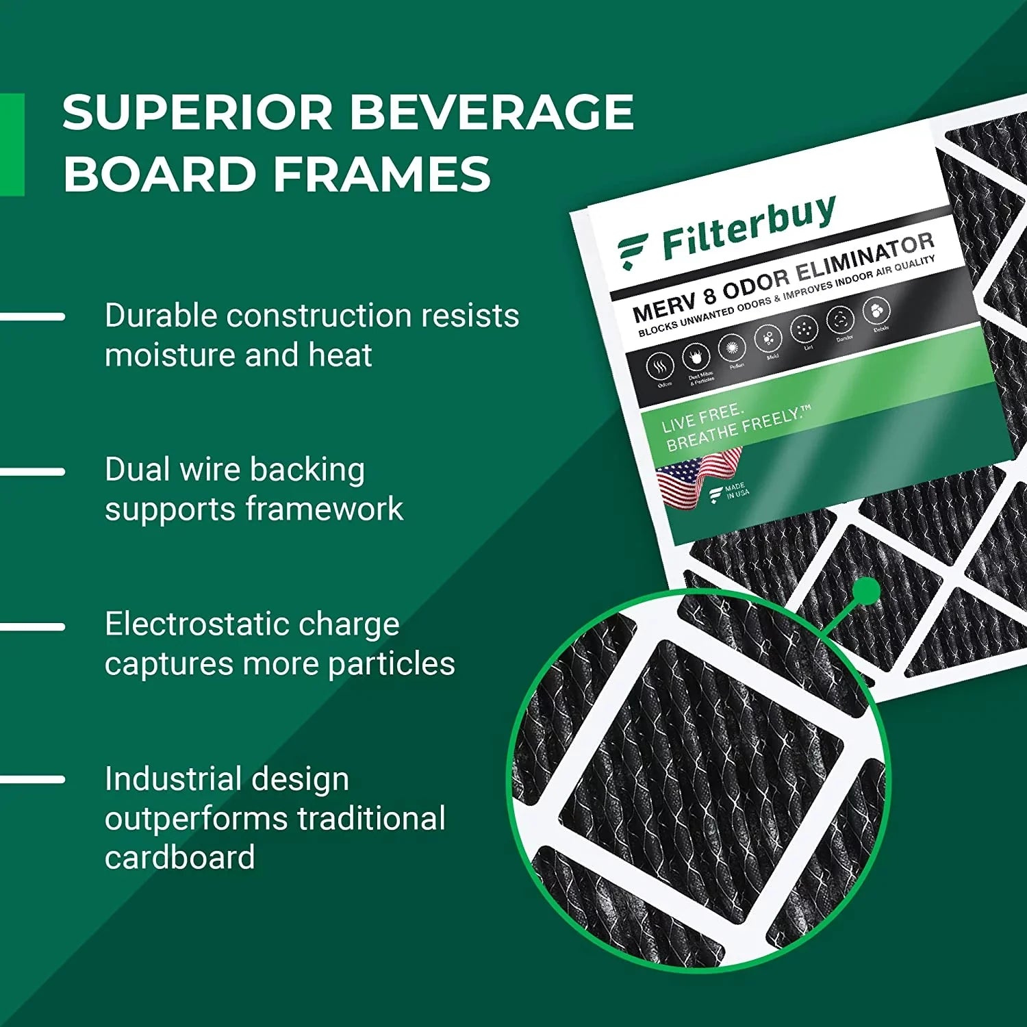 with Odor Eliminator Filterbuy Filters AC (5-Pack) Activated MERV Pleated Furnace Carbon Air HVAC 8 16x24x1