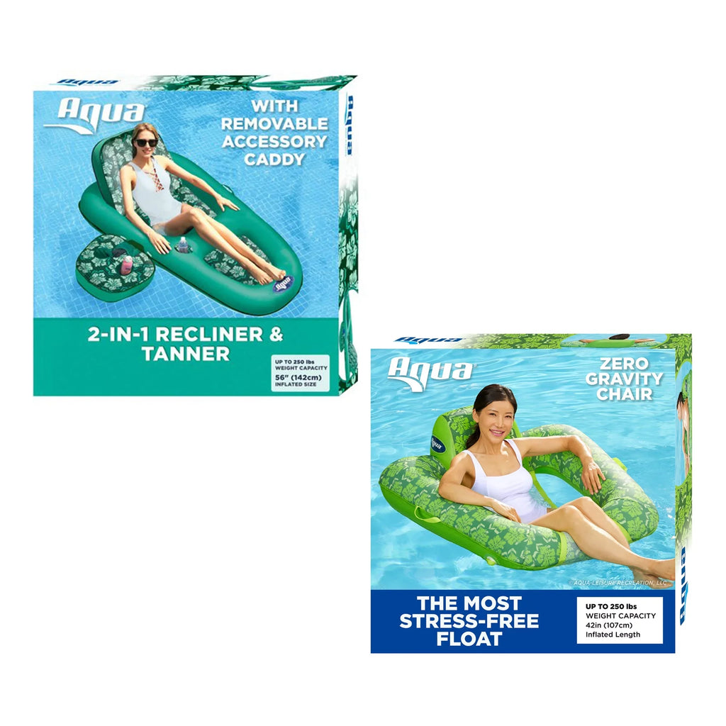 Campania Leisure Gravity 2in1 Aqua Float Lounger, Pool Floral Zero &
