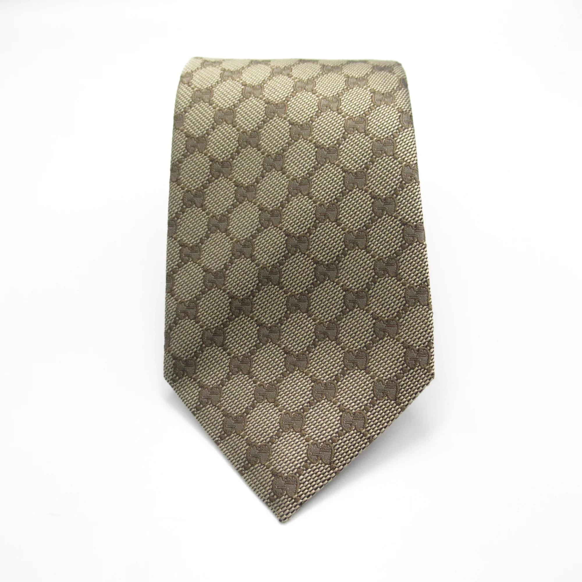 tie Beige silk (New) Pre-Owned