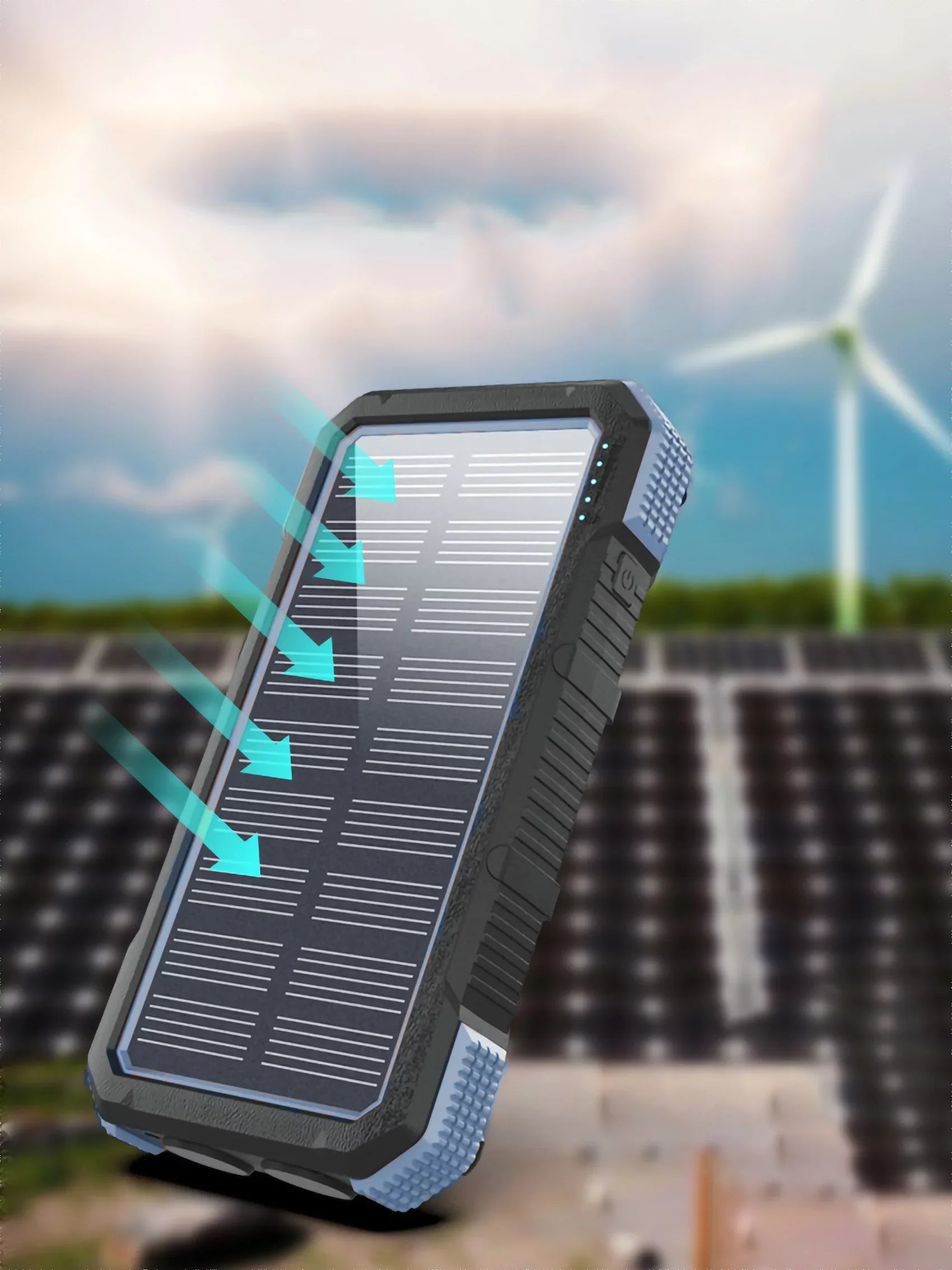 Charging 26800mAh Power Powered Charger Portable Solar Wireless exterior Bank