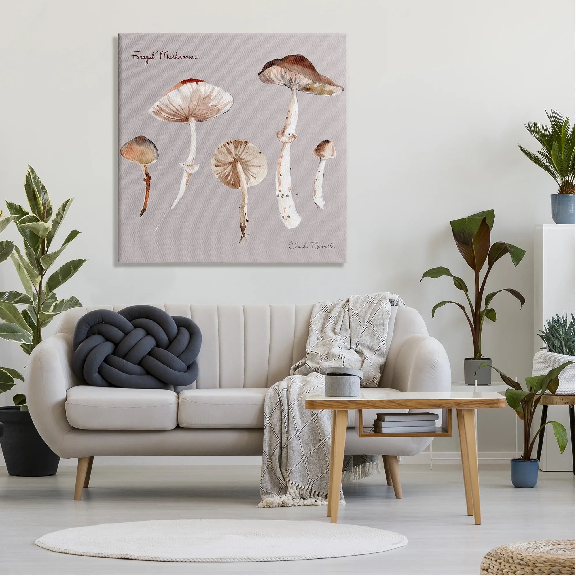 Botanical Floral Mushrooms 36 Art, Wrapped 36 & Canvas Painting Study x Gallery Foraged Stupell Print Wall Industries Art