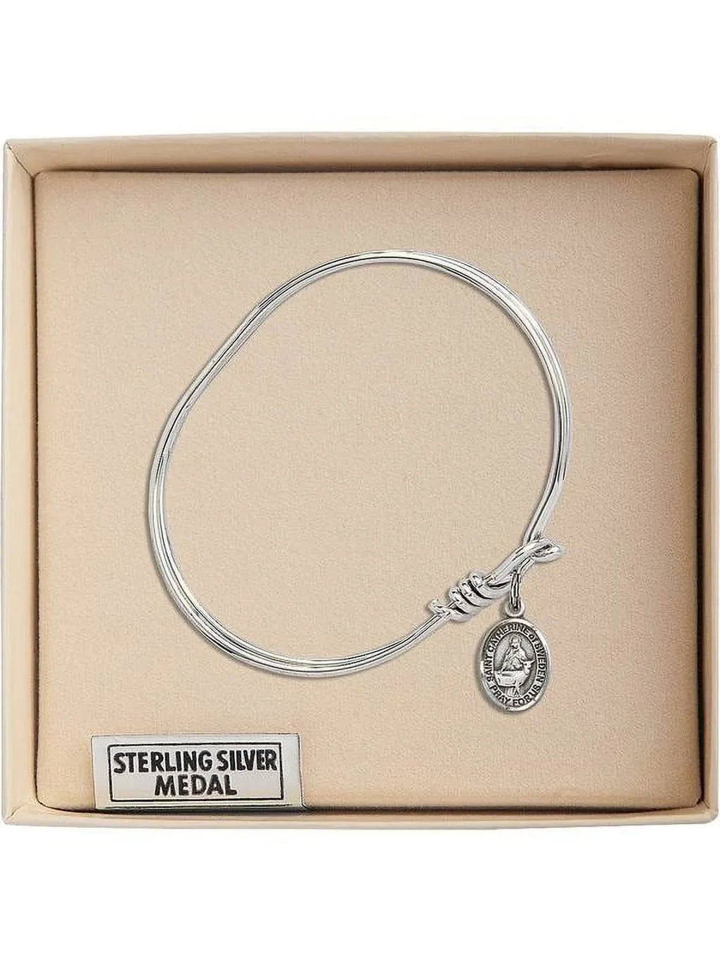 Bangle Sweden Bracelet 3/4 5 Sterling of St. Hook Catherine inch w/ in Eye Oval Silver