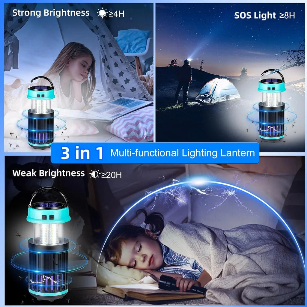 Zapper, Mosquito Zapper Solar for Zapper in Home, Trap Bug 3 for Home, Bug G·PEH 1 exterior Backyard, with Rechargeable Light Camping Zapper Fly Bug Waterproof, Indoor Emergency exterior