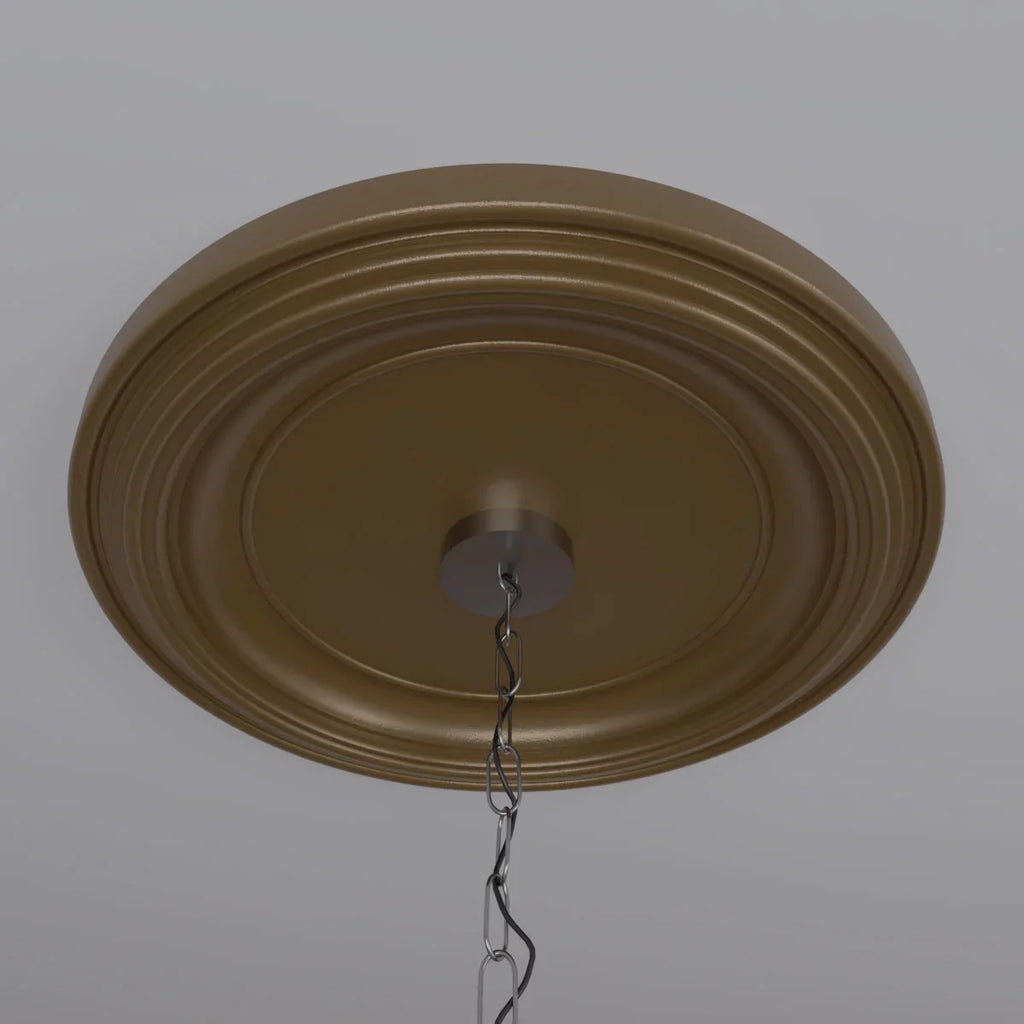 1/2"ID Ekena Millwork 3 Thermoformed 1 Canopies 22"OD x x to Gold Metallic (Fits Traditional Rush Ceiling 1/2"P Medallion PVC 13 1/2"), up