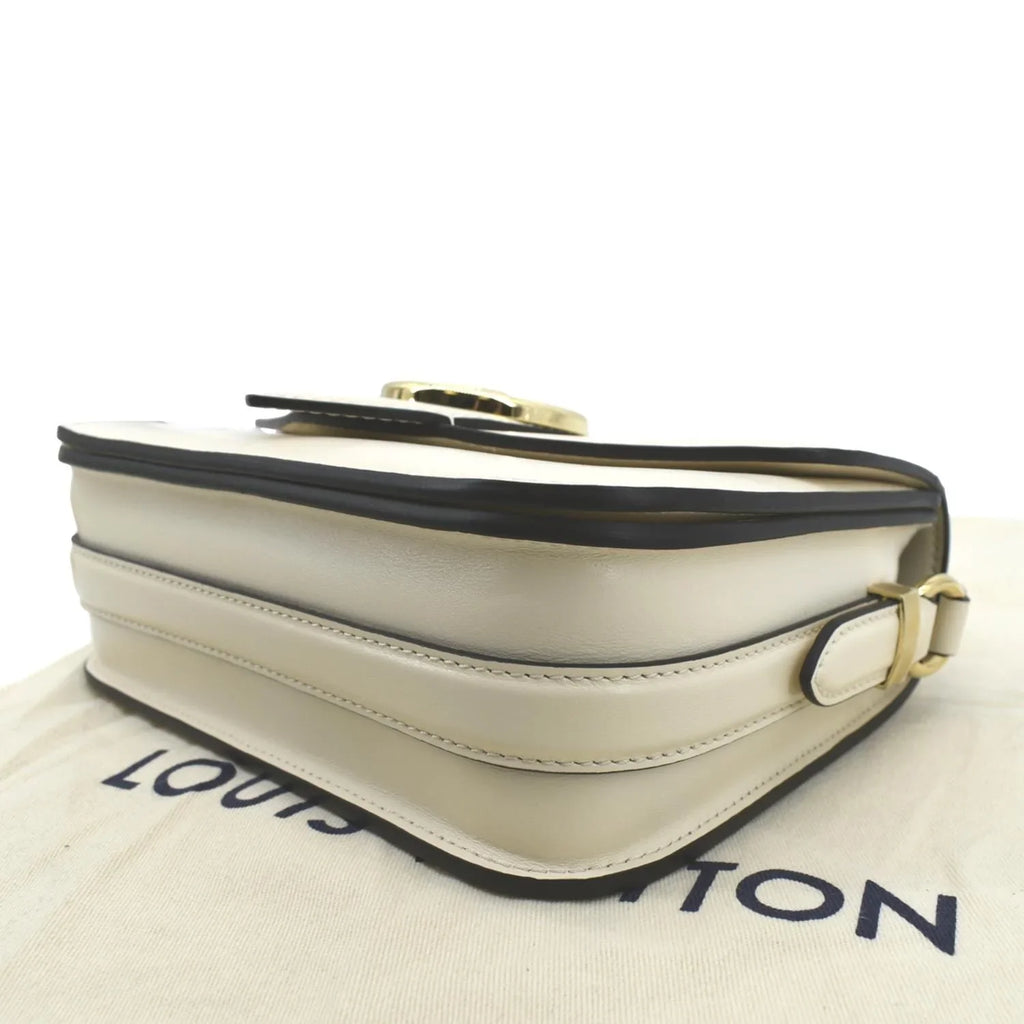 Pont Shoulder 9 Creme Calfskin Pre-owned Bag Leather
