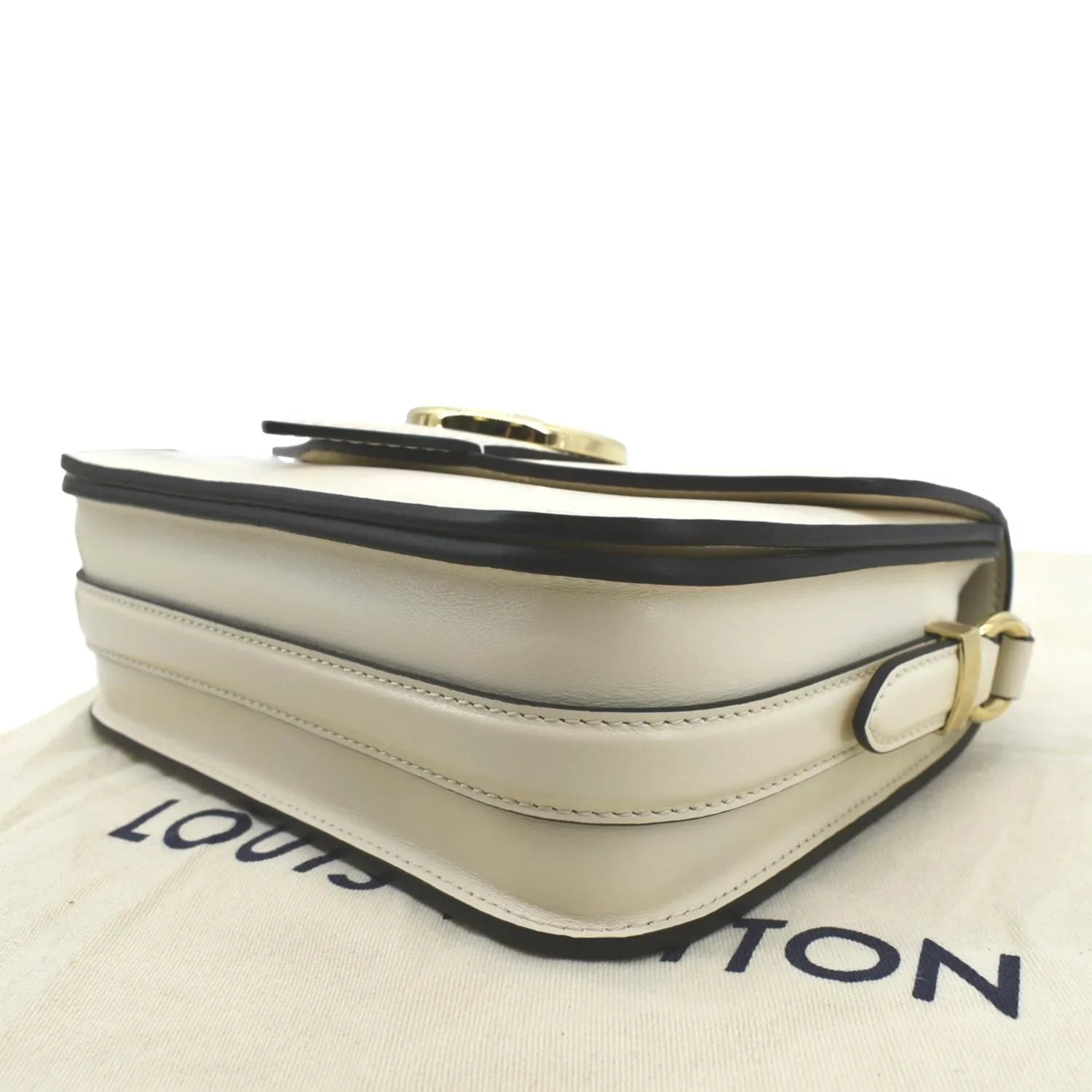 Pont Shoulder 9 Creme Calfskin Pre-owned Bag Leather