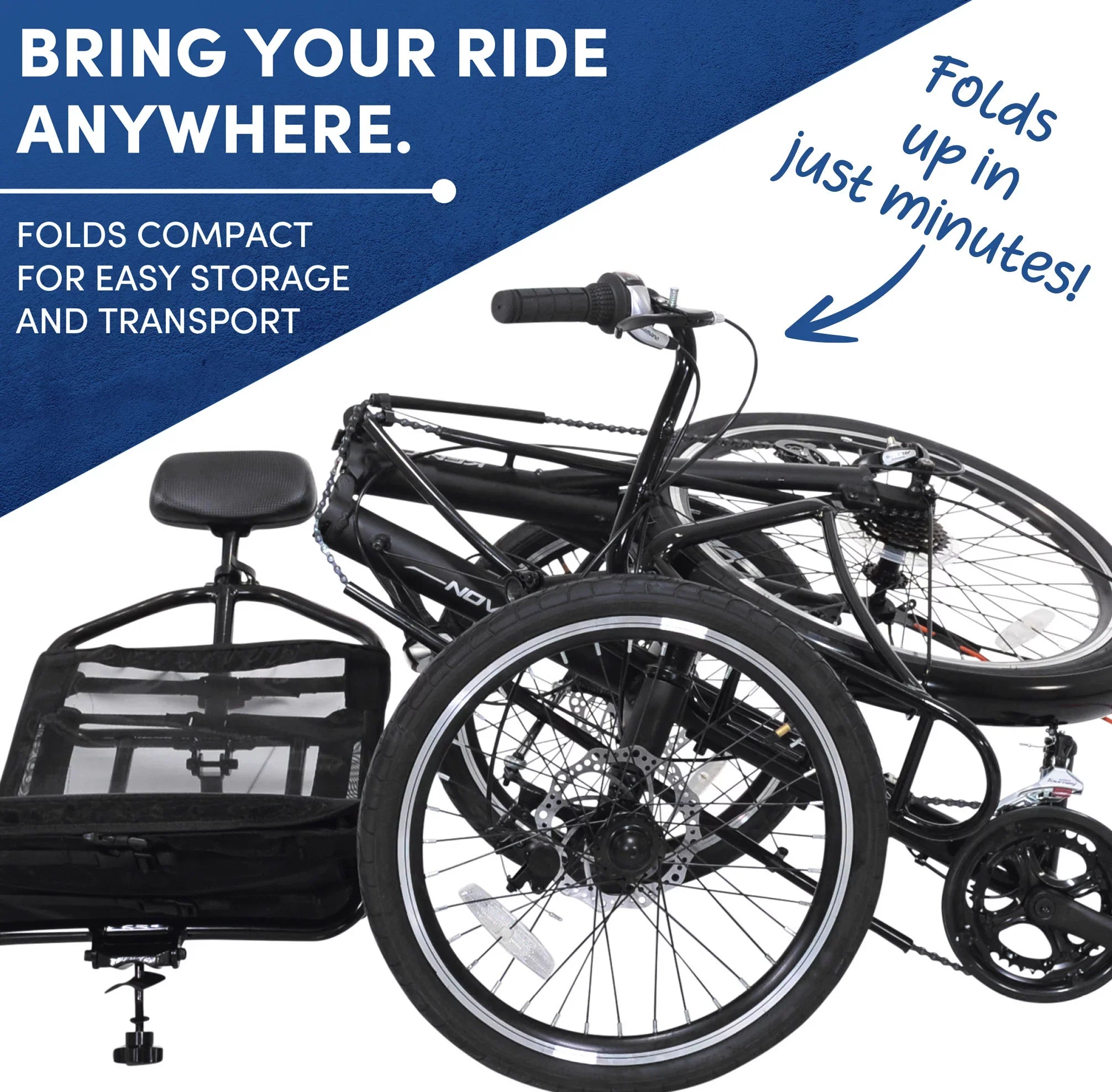 Recumbent Unisex 24-inch Bike, Black Nova