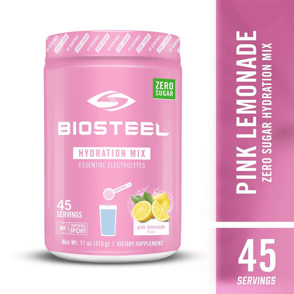 Tasting Pink Great 5 Hydration Essential BioSteel Electrolytes, Lemonade 45 per Hydration Zero Mix, Servings Tub Flavor, with Sugar