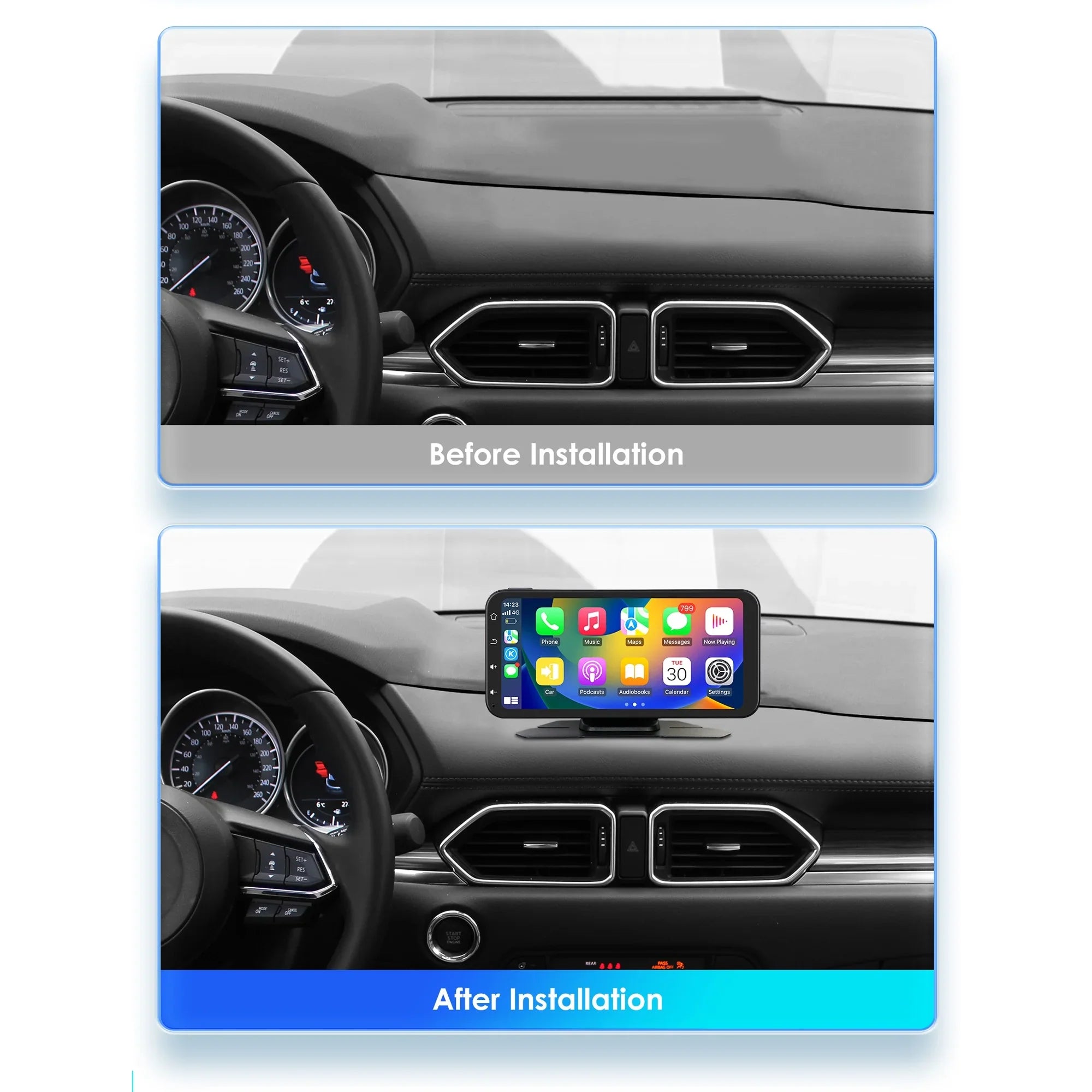 Auto Receiver Navigation Android Touchscreen Stereo Car Ossuret Radio Carplay Wireless 360° GPS With 6.25" Support Backup Audio Bluetooth Camera Adjustable